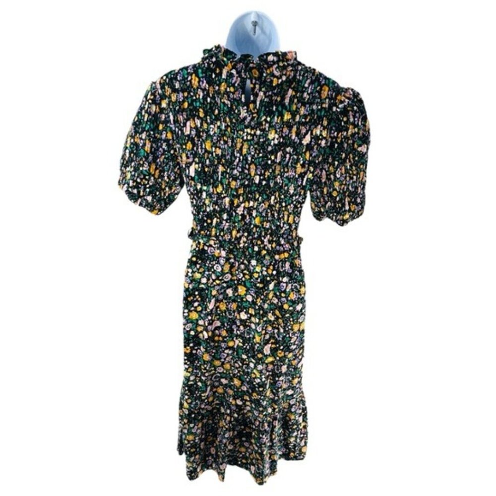 Hyacinth House | NEW Black Multi Floral Smocked Samantha Midi Dress Size L - Picture 9 of 13